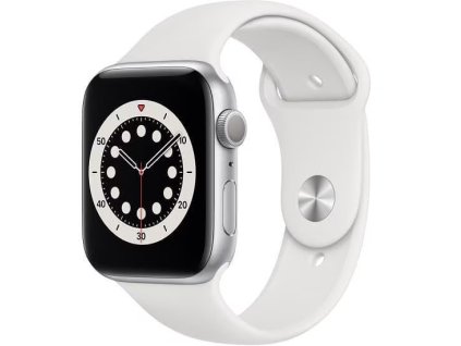 Apple Watch Series 6 40mm GPS (Stav A/B) Strieborná s bielym športovým remienkom