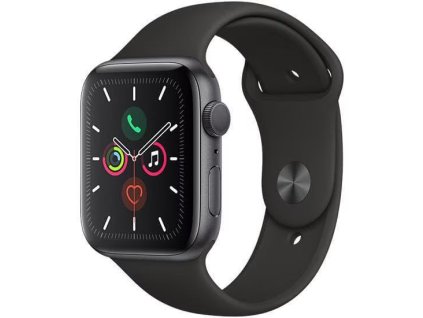 Apple Watch Series 5 44mm Cellular (Stav A-) Vesmírně šedá s černým sportovním řemínkem