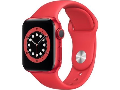 Apple Watch Series 6 44mm GPS (Stav A-) Červená s červeným športovým remienkom