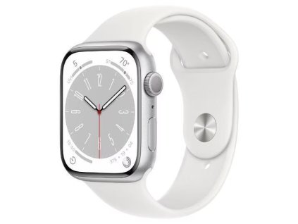 Apple Watch Series 8 41mm GPS (Stav A/B) Strieborné s bielym športovým remienkom