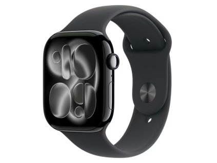 Apple Watch Series 11 46mm GPS (Stav A) Klavírně černý hliník s černým sportovním řemínkem