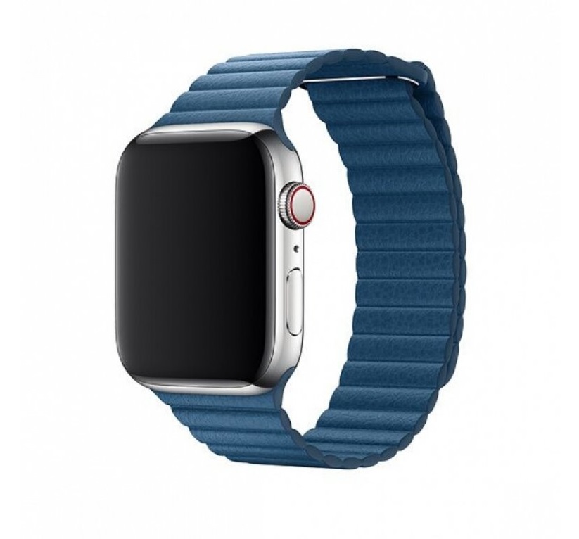 Řemínek pro Apple Watch 42mm / 44mm - Devia, LeatherLoop Cape Cod Blue