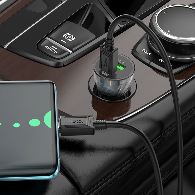 Autonabíječka, USB-A + USB-C 30W - Hoco Z47A (obrázek 3)