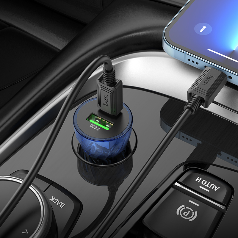 Autonabíječka, USB-A + USB-C 30W - Hoco Z47A (obrázek 4)