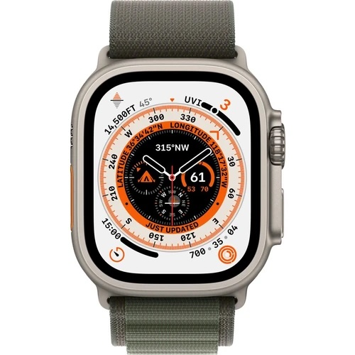 Apple Watch Ultra 49mm (Stav A)Titanová se zeleným sportovním řemínkem (obrázek 3)