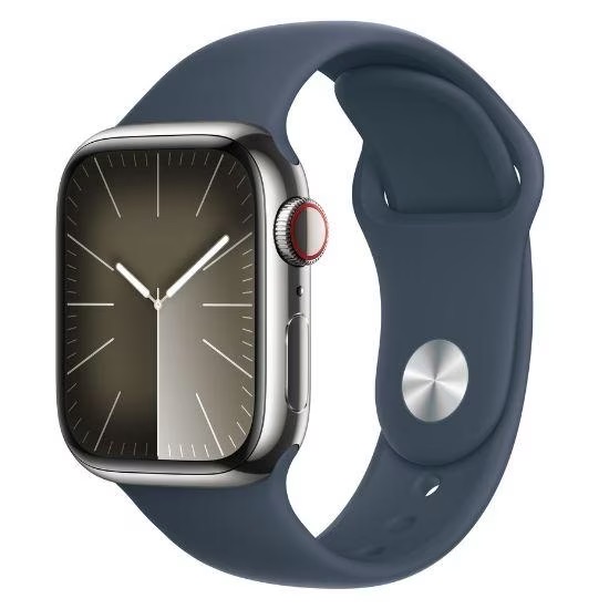 Apple Watch Series 9 45mm GPS (Stav A-) Stříbrný hliník + vesmírně černý sportovní řemínek MNK43CS/A
