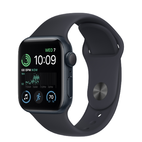Apple Watch SE (2022) 44mm GPS (Stav A-) Temně inkoustové s temně modrým sportovním řemínkem MRGE3QC/A