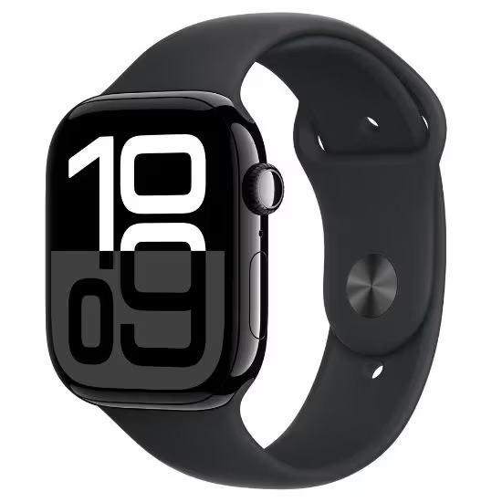 Apple Watch Series 10 42mm GPS (Stav A-) Klavírně černý hliník s temně modrým sportovním řemínkem MR9V3QC/A