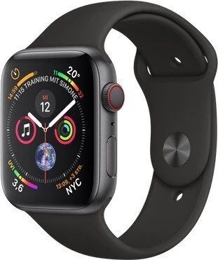 Apple Watch Series 4 44mm GPS (Stav A) Vesmírně šedá s tmavě modrým sportovním řemínkem MRGE3QC/A