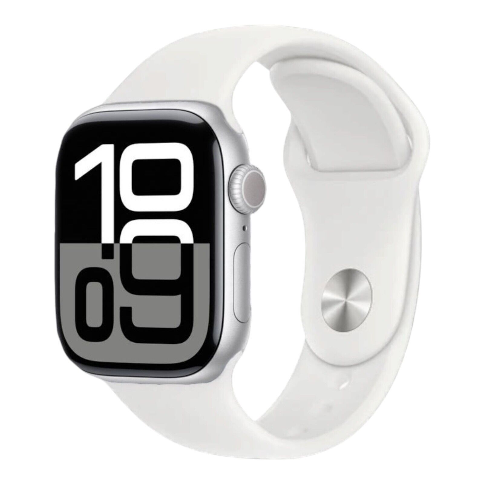 Apple Watch Series 10 46mm GPS (Stav A) Stříbrné s bílým sportovním řemínkem MR9V3QC/A