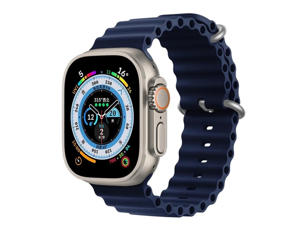 Apple Watch Ultra 2 49mm (Zánovní) Titanová s modrým oceánským řemínkem