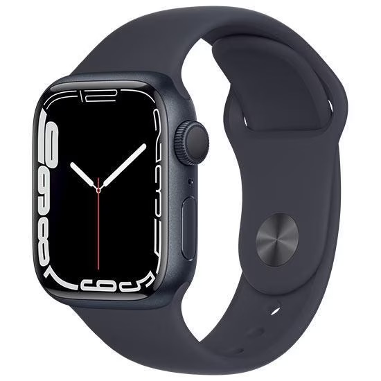 Apple Watch Series 7 41mm Cellular (Stav A) Černé s temně modrým sportovním řemínkem