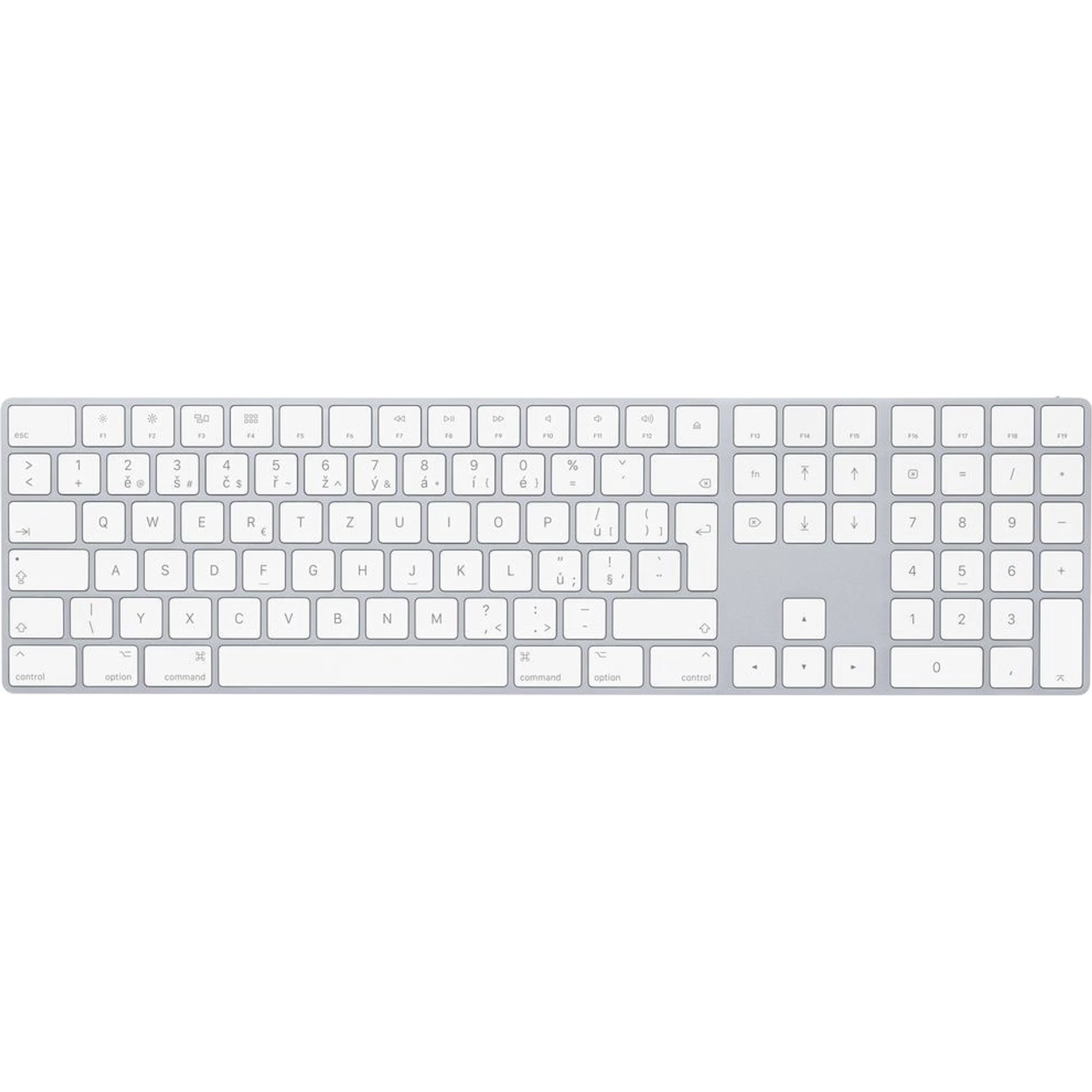 Apple Magic Keyboard s numerickou klávesnicí s CZ znaky (Stav A) Stříbrná