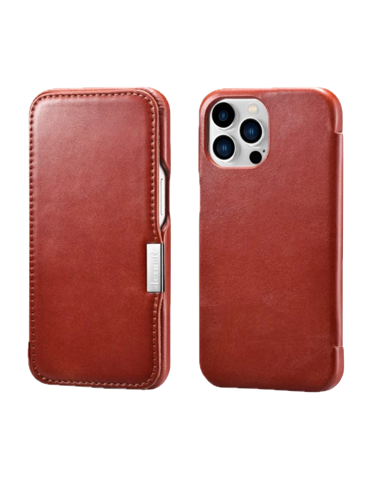 Kožený knížkový kryt na iPhone 13 – RED