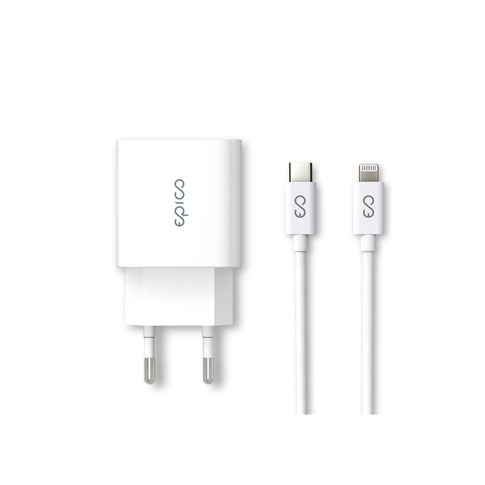 Napájecí adaptér USB-C s Lightning kabelem 20W Bílý - Epico