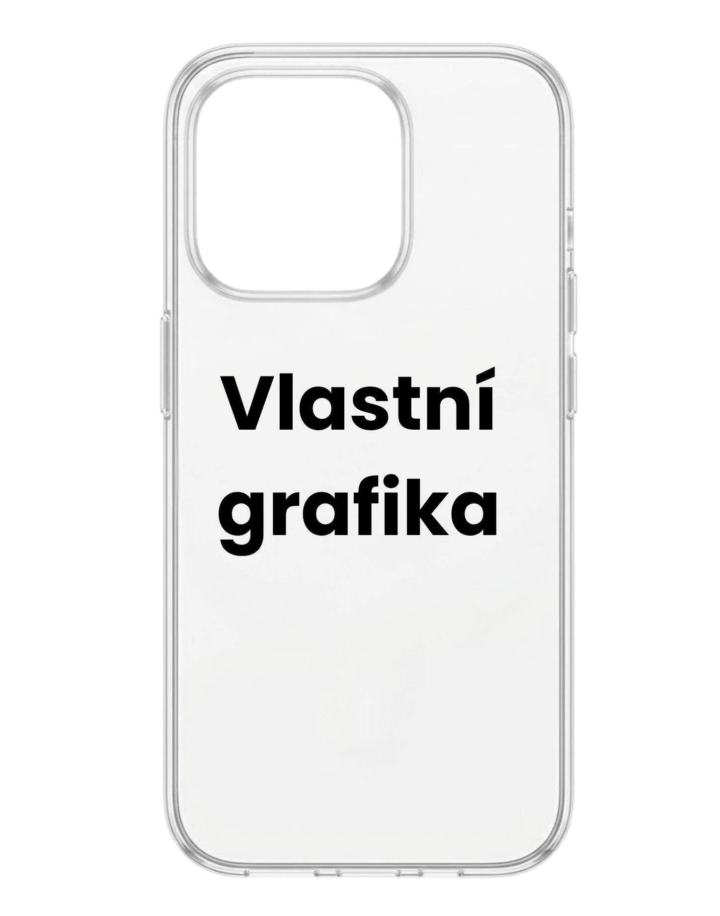 Vlastní design na transparentní kryt na iPhone 15 Pro