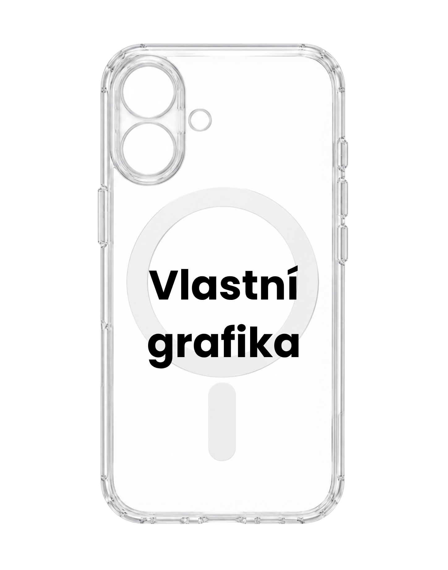 Transparentní MagSafe kryt s vlastní grafikou na iPhone 16 Plus