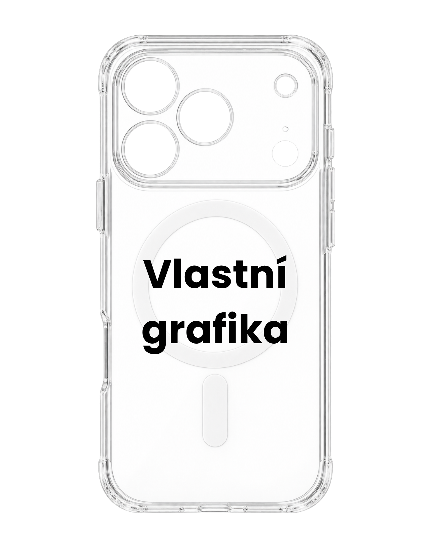 Transparentní MagSafe kryt s vlastní grafikou na iPhone 17 Pro Max