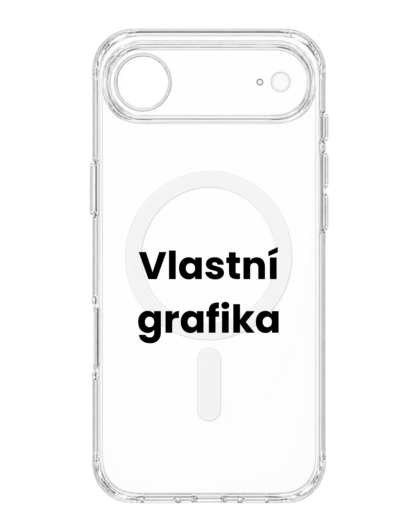 Transparentní MagSafe kryt s vlastní grafikou na iPhone Air