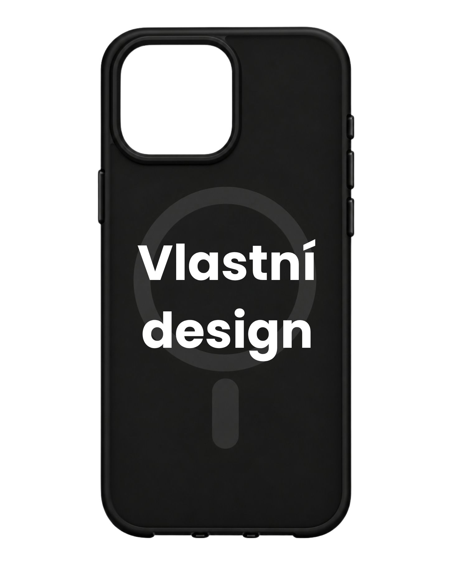 Vlastní design na černý MagSafe kryt na iPhone 15 Plus