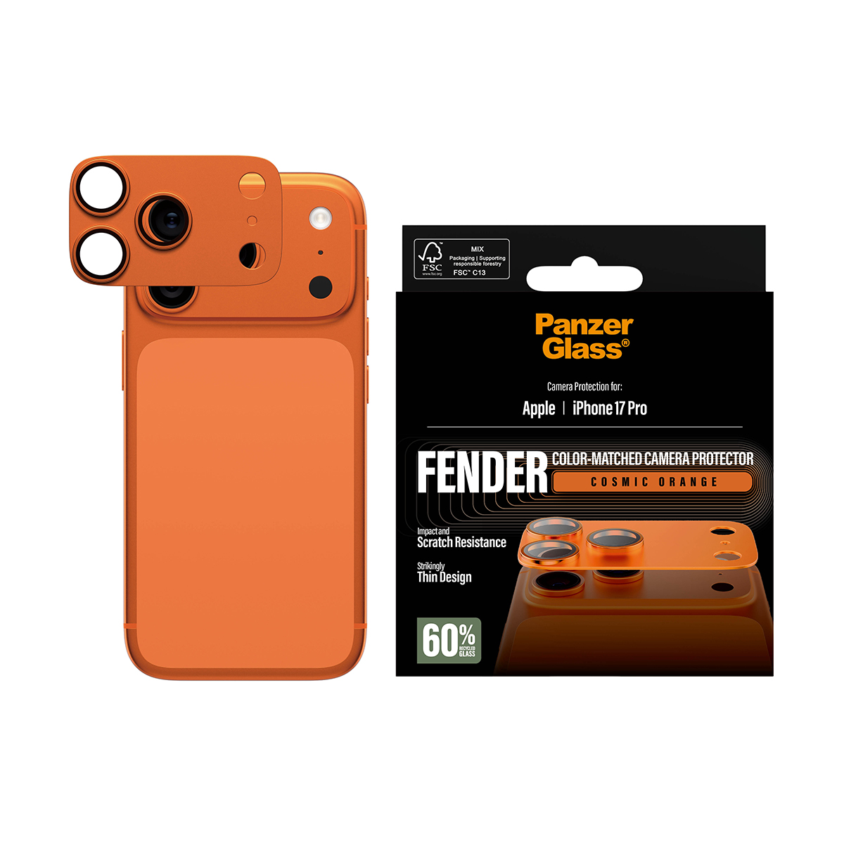 PanzerGlass FENDER Apple iPhone 17 Pro Kosmicky oranžová