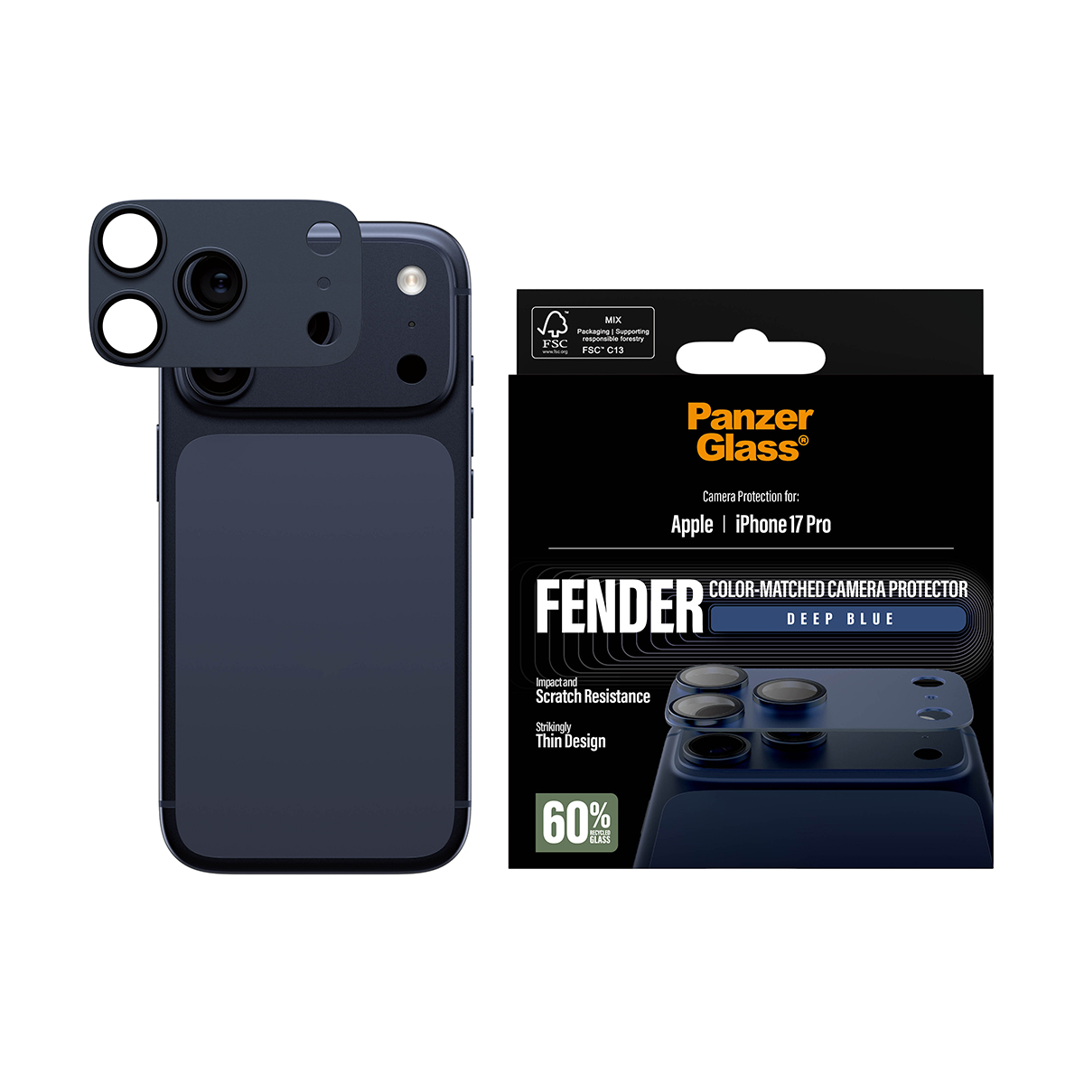 PanzerGlass FENDER Apple iPhone 17 Pro Temně Modrá