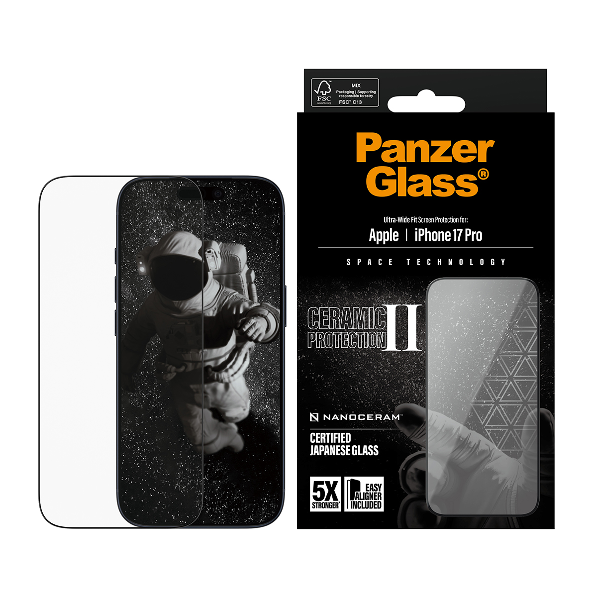 PanzerGlass Ceramic Protection II ochranné sklo na iPhone 17 / 16 Pro