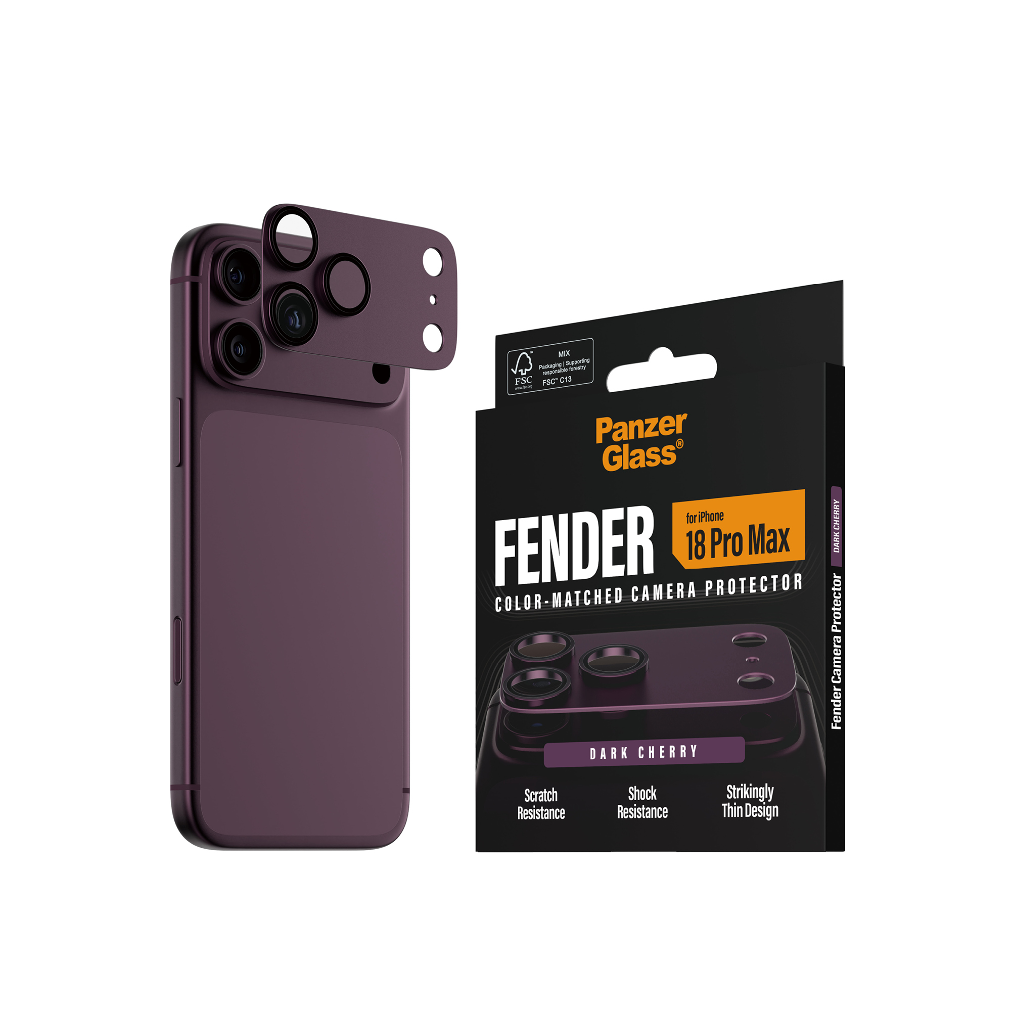 PanzerGlass FENDER Apple iPhone 18 Pro Max Burgundsky červená