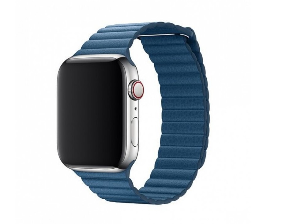 Řemínek pro Apple Watch 38mm / 40mm - Devia, LeatherLoop Cape Cod Blue