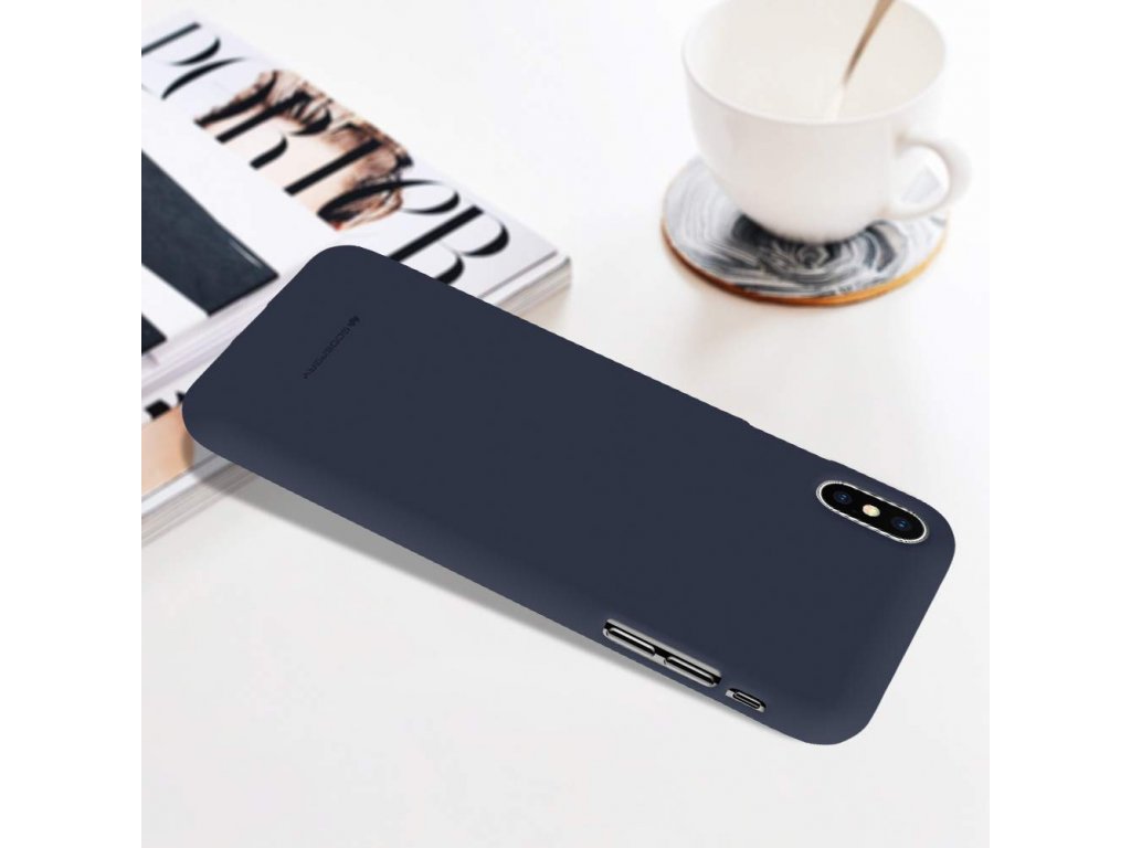 Ochranný kryt pro iPhone XS / X - Mercury, Soft Feeling Midnight Blue