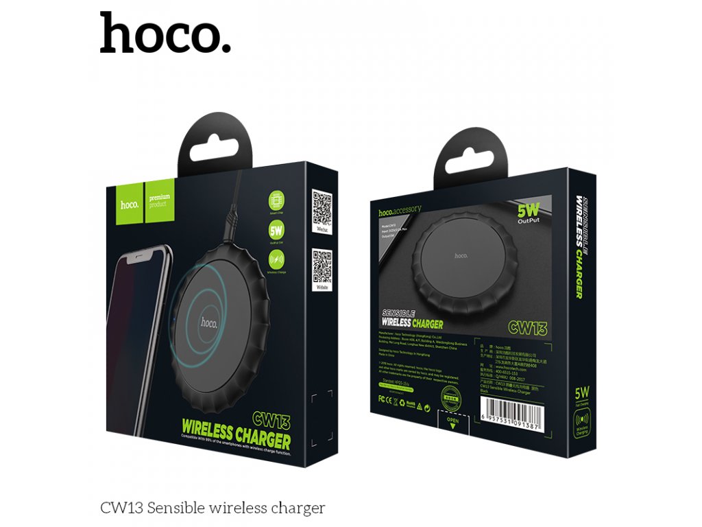 Bezdrátová nabíječka pro iPhone - Hoco, CW13 Sensible Black