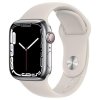 Apple Watch Series 7 45mm Cellular (Stav A-) Strieborná nerezová ocel s béžovým sportovním řemínkem