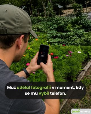 Muž udělal fotografii v moment, kdy se mu vybil telefon🪫 iPhone snímek zachytil správně, ale vypnul se během ukládání...