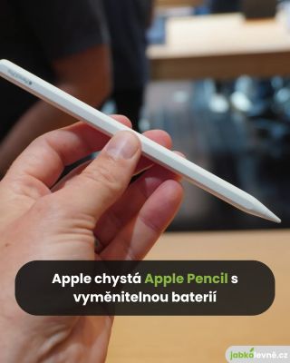 Apple chystá Apple Pencil s vyměnitelnou baterií🔋 Kvůli nové legislativě EU bude konečně možné snadno vyměnit baterii v...