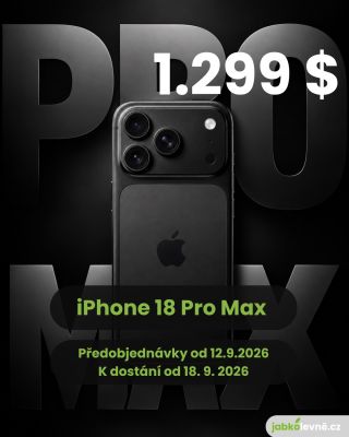 Větší bráška iPhone 18 Pro, model Pro Max má tradičně větší baterii která je při výdrži opravdu znát. Máš raději menší Pro...