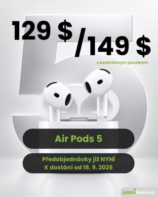 AirPods 5 jsou venku, cenově nejdostupnější a konkurenčně nejlepší sluchátka co si můžeš pořídit. Nové funkce, o 50% lepší...