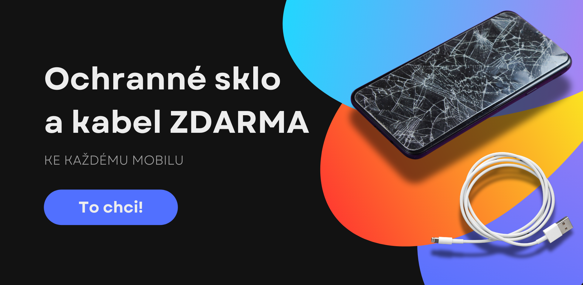 Ochranné sklo a nabíjecí kabel zdarma k iPhonu