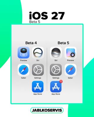 iOS 27 Beta 5 přináší několik zajímavých změn ikon aplikací 👀📱