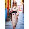krémové midi šaty dámské elegantní styl