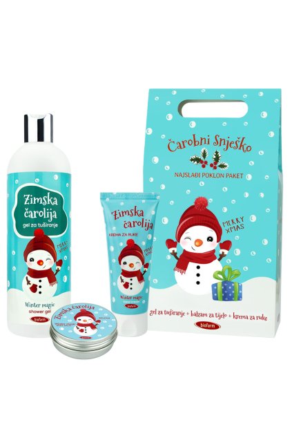 poklon paket carobni snjesko postavljeno
