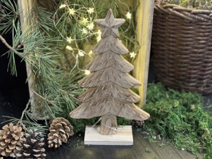 Stromek dřevo opálený 31cm