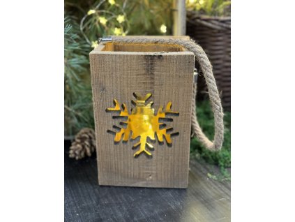 Lucerna dřevo vločka velká