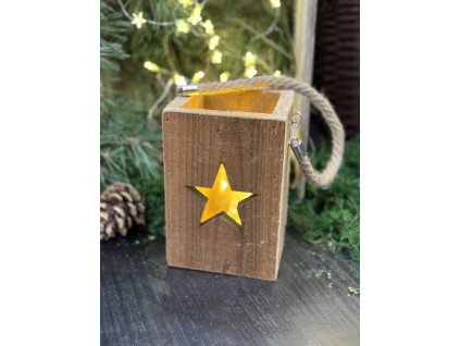 Lucerna dřevo hvězda malá 2