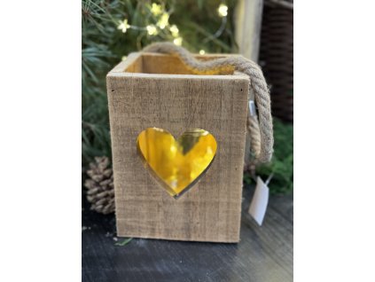 Lucerna dřevo srdce střední