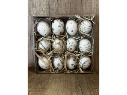 Vejce pravá slepičí 12 ks stříbrná