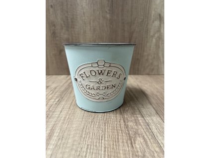 Obal plechový 13 cm kulatý světle zelený Flowers & garden