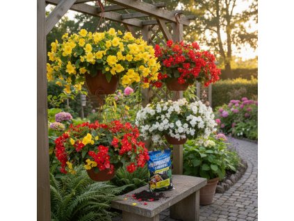 Sada pro pěstování převislých begónií v závěsném květináči