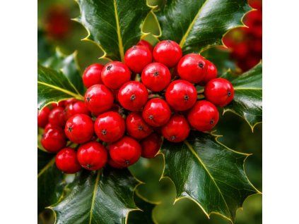 Červené bobule na cesmíně