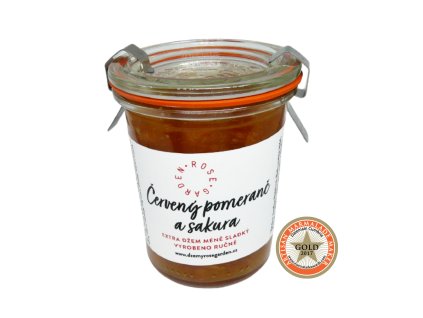 7040 2 dzem rose garden cerveny pomeranc se sakurovym kvetem 160 g