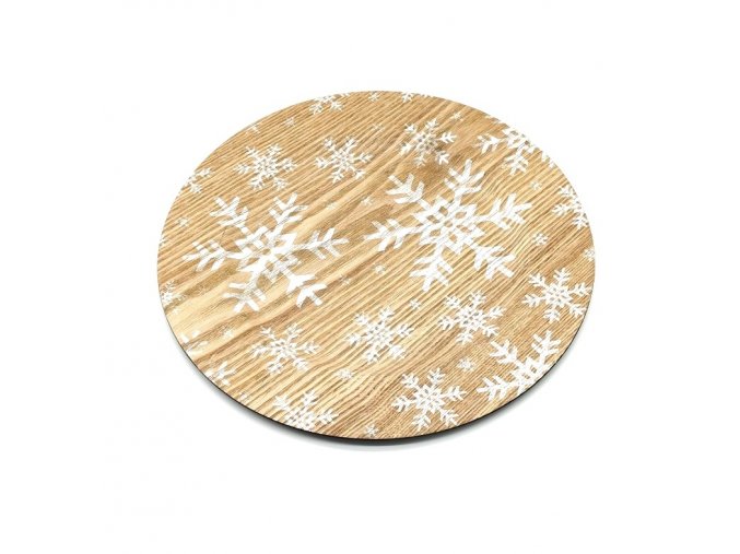 Dekorační talíř vánoční - Vločky bílé